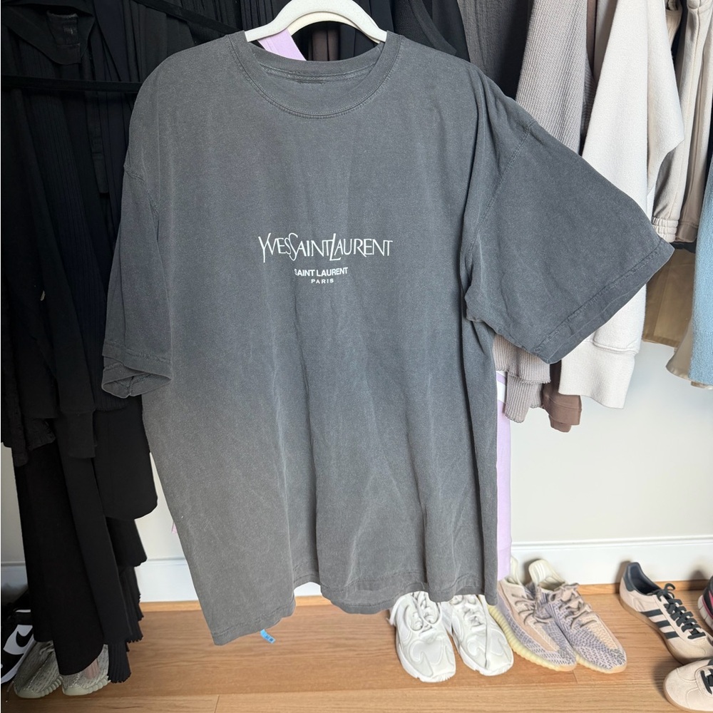 ~Yves Saint Laurent Vintage Washed Gray Crew Neck T-Shirt(NWOT)~ - Picture 3 of 6
